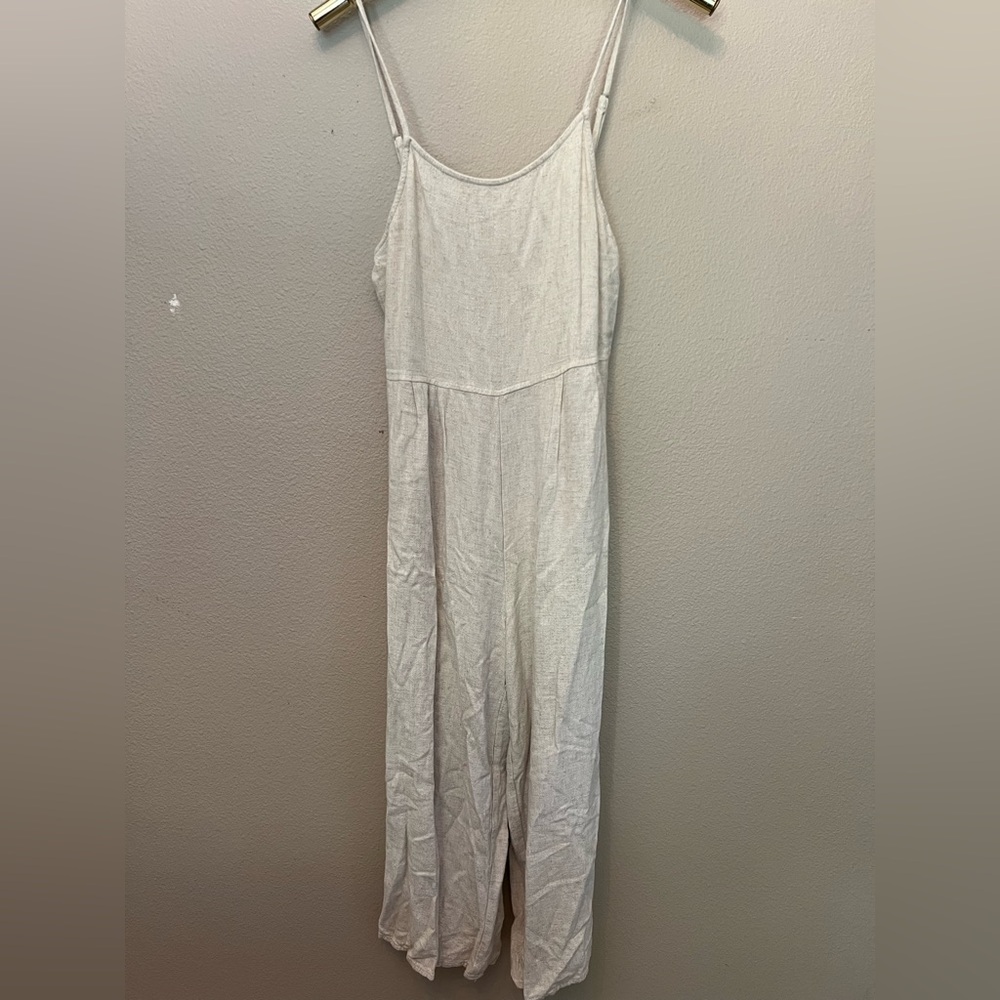 Cream Linen Jumpsuit